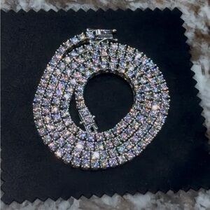 20” Moissanite Tennis Chain - 3 mm Width - 925 Sterling Silver